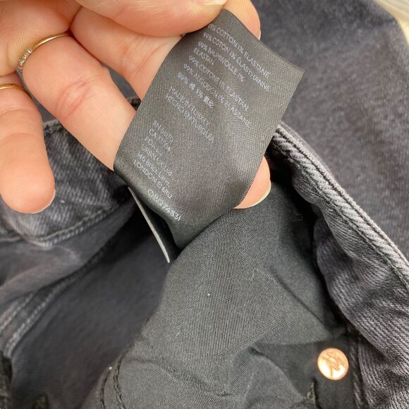 Free People Women's Zuri Mom Jeans Sz 26 Dusty Roads Black Button Fly High Rise - Picture 8 of 9